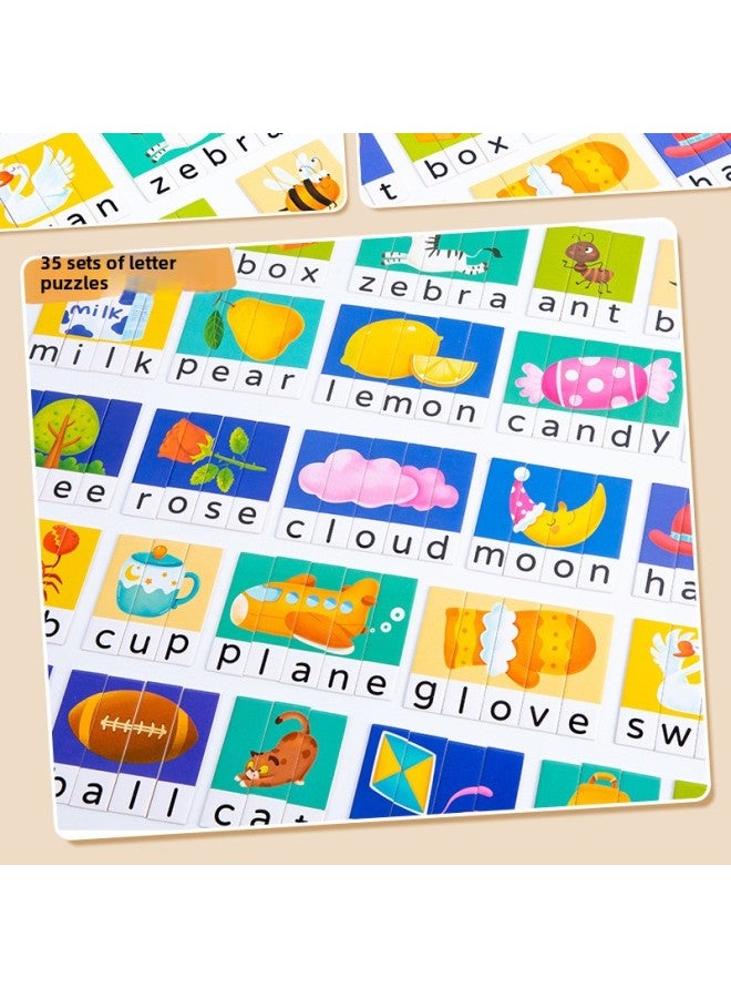 Children's Jigsaw Fun English Bus Words Spelling Letters Cognitive Early Education Educational Enlightenment Toys Wholesale-Color:Bus Word Spelling - Image 5